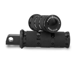 Performance Machine 0035-1247M-B Footpegs XLS Rider - Black Ano