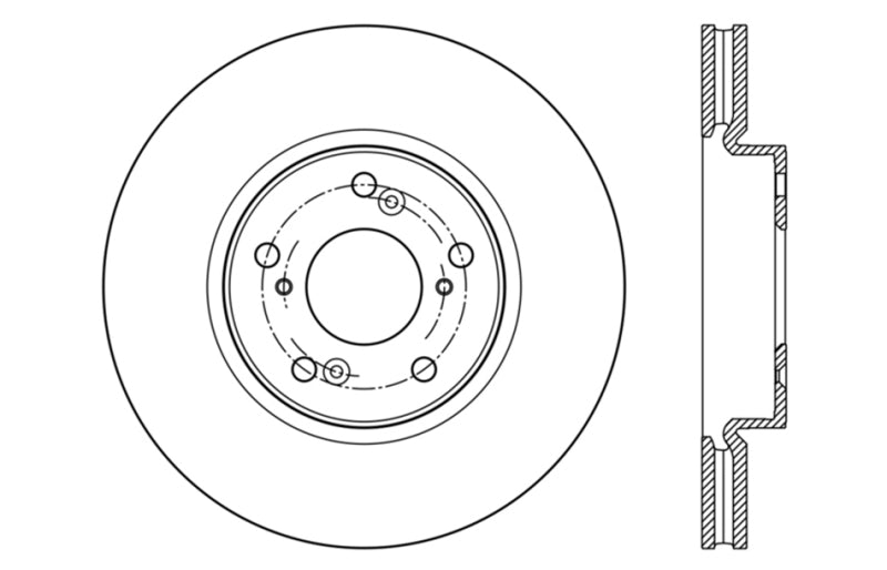 Stoptech 128.40086CR Cyro Drilled Sport Brake Rotor Front Right 13+ Honda Accord