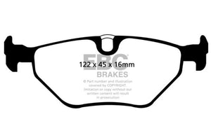 EBC DP21091 01-03 fits BMW 525i 2.5 (E39) Greenstuff Rear Brake Pads