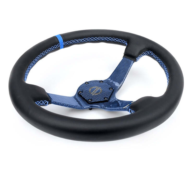 NRG RST-036CF-BL RST-036CF-BL Reinforced Steering Wheel Blue Carbon Fiber