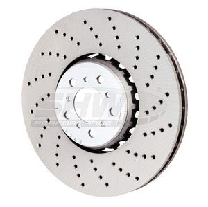 SHW Performance BFR48502 SHW 15-18 fits BMW X5 M 4.4L Right Front Cross-Drilled Lightweight Brake Rotor (34112284902)