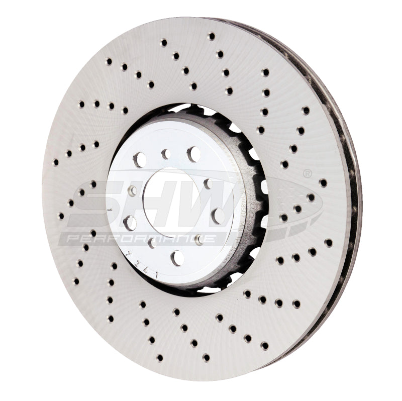 SHW Performance BFR48502 SHW 15-18 fits BMW X5 M 4.4L Right Front Cross-Drilled Lightweight Brake Rotor (34112284902)