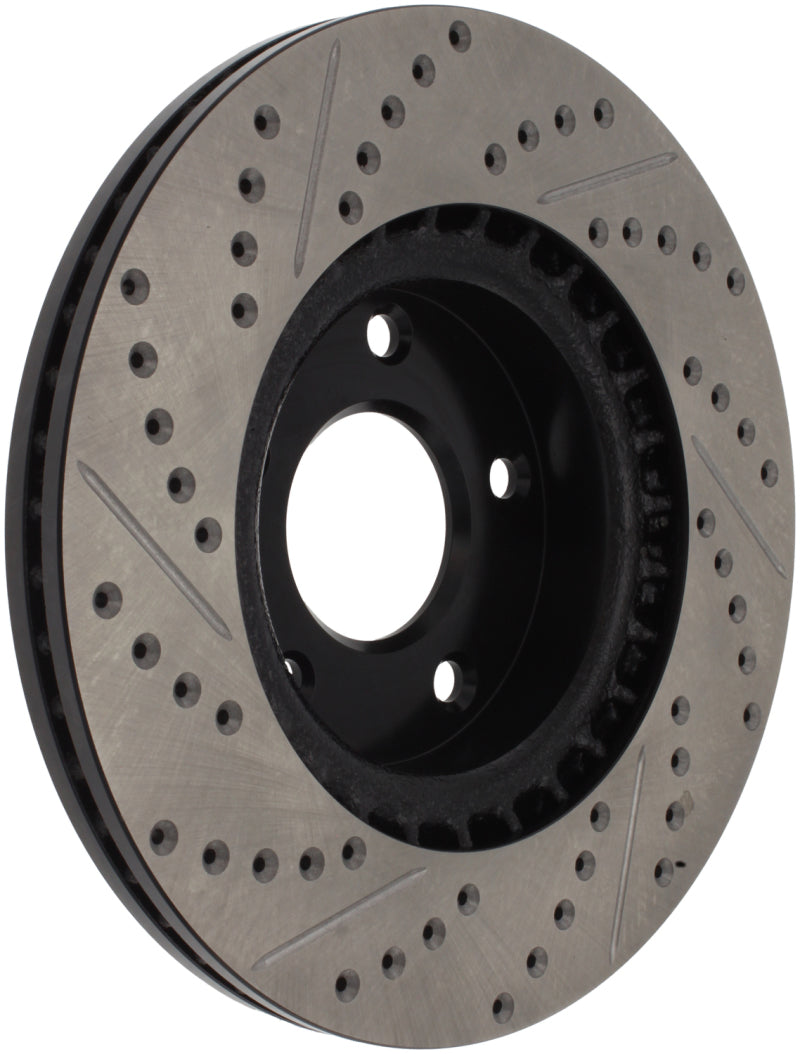 Stoptech 127.42074L 1/02-05 Infiniti G35 (alloy disc) / 6/02-05 Nissan 350Z Slotted & Drilled Left Front Rotor