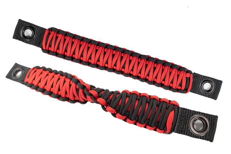 Fishbone Offroad FB55286 fits Jeep 97-06 Wrangler Paracord Door Handles - Black/Red