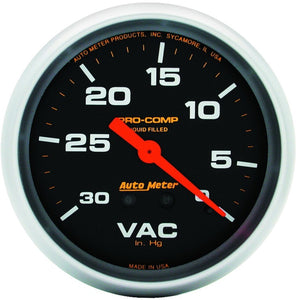 AutoMeter 5484 AutoMeter Gauge Vacuum 2-5/8in. 30Inhg Liquid Filled Mech Pro-Comp