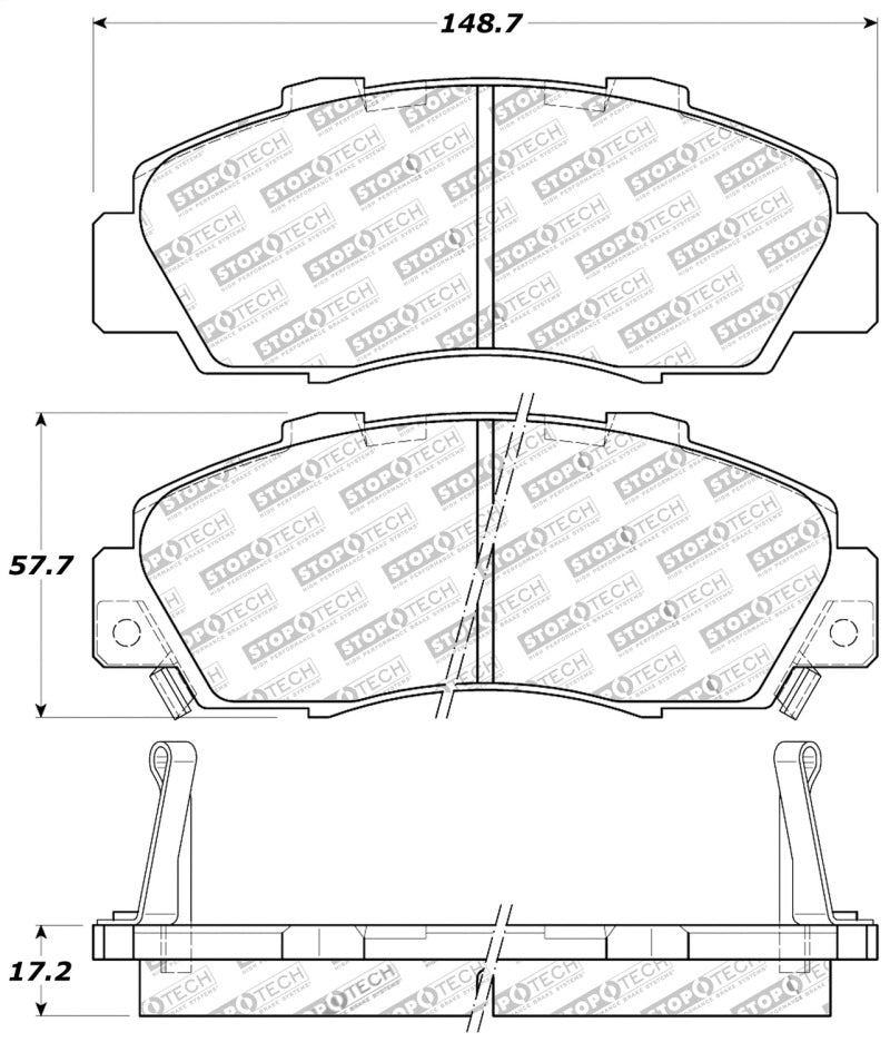 Stoptech 309.0503 Performance 97-99 fits Acura CL/ 97-01 Integra Type R/91-95 Legend/91-05 NSX Front Brake Pads
