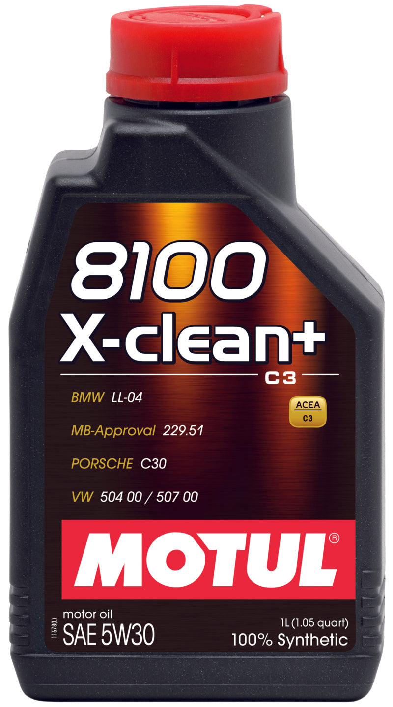 Motul 106376 1L Synthetic Engine Oil 8100 5W30 X-CLEAN - LL04- MB 229.51- 504.7.00