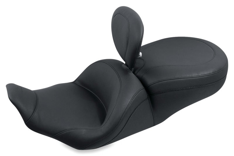 Mustang 79672 Harley Rd King,06-07 Str Glide,00-05 fits Eagle 97-07 Lowdown Touring 1PC Seat w/DBR - Black