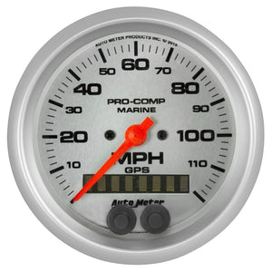 AutoMeter 200637-33 Autometer Marine Silver Ultra-Lite 3-3/8in 120MPH GPS Speedometer Gauge