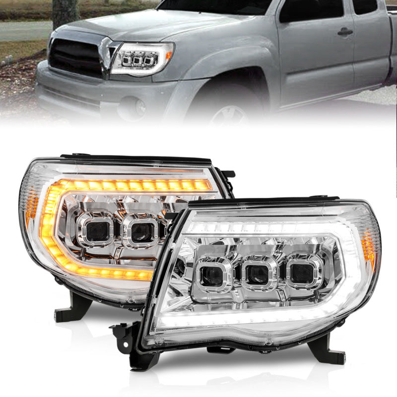 ANZO 111582 fits Toyota 05-11 Tacoma LED Projector Headlights w/Light Bar Swtchbk Seq. Chrome w/Initiation Light