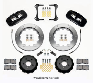 Wilwood 140-13886 AERO6 Front Hat Kit 14.00 2015-Up fits Mustang w/Lines