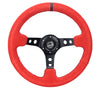 NRG RST-006S-RR-B RST-006S-RR-B Reinforced Steering Wheel Red Suede w/Black
