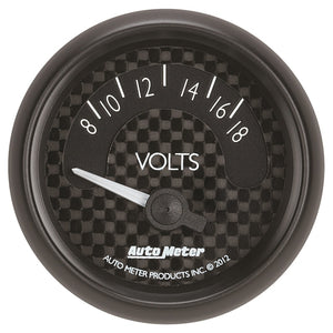 AutoMeter 8092 Autometer GT Series 52mm Short Sweep Electronic 8-18 Volts Voltmeter
