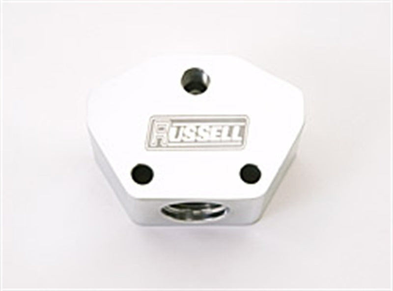 Russell 650411 Performance Billet Aluminum Y-Block w/ -10 AN inlet & -8 AN outlet (Polished finish)