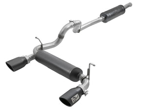 AFE 49-38066-B Series 2.5in 304 SS Cat-Back Exhaust w/ Black Tips 2018+ fits Je