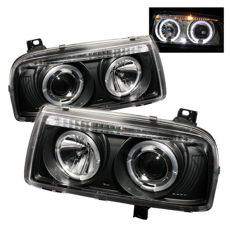 Spyder 5012197 fits Volkswagen 93-98 Jetta III Projector Headlights LED Halo Bl