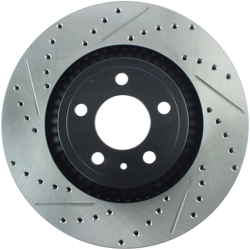 Stoptech 127.61114R Slotted & Drilled Sport Brake Rotor - 2015 Ford Mustang Non-Brembo - Front Right