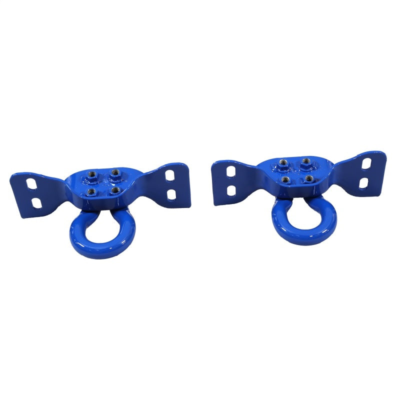 fits Ford 17-22 Racing M-18954-SDB Super Duty Tow Hooks - Blue (Pair)