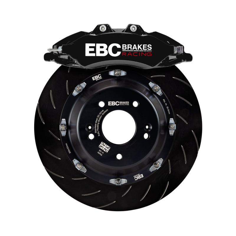 EBC BBK033BLK-2 Racing Volkswagen Golf-R Black fits Apollo 20-23-6 Calipers 380mm Rotors Front Big Brake Kit