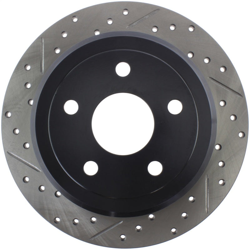 Stoptech 127.67067R Power Slot 07-13 Jeep Wrangler Rear Right Drilled & Slotted Rotor