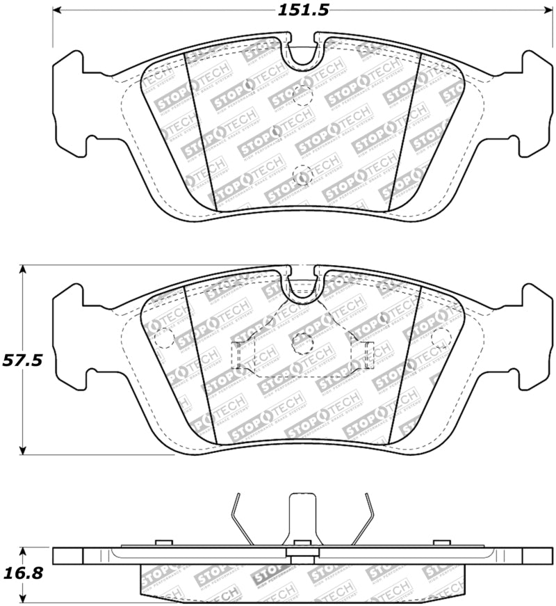 Stoptech 308.0558 96-02 BMW Z3 / 03-08 Z4 / 97-00 323 Front Brake Pads