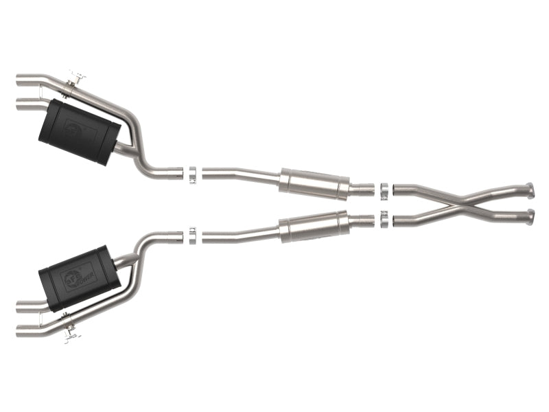 AFE 49-37025  XV 2.5in 304 SS Cat-Back Exhaust w/Cut-Out 18-22 fits Kia Stinger