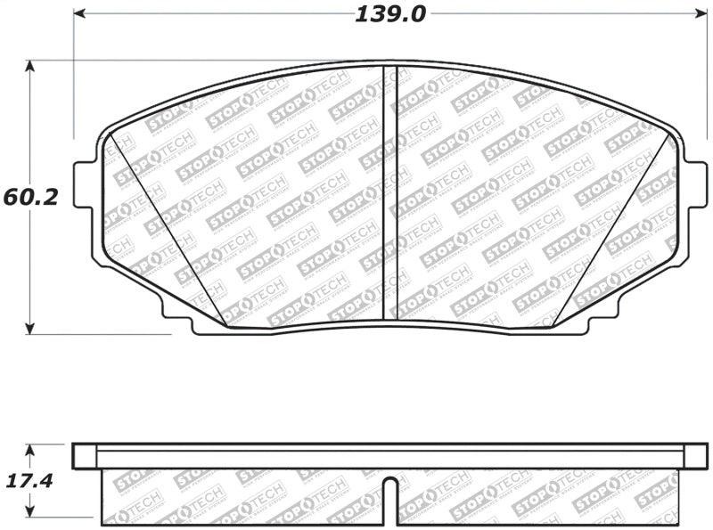 Stoptech 305.1258 07-18 Mazda CX-5/CX-7/CX-9 Street Brake Pads w/Hardware - Front