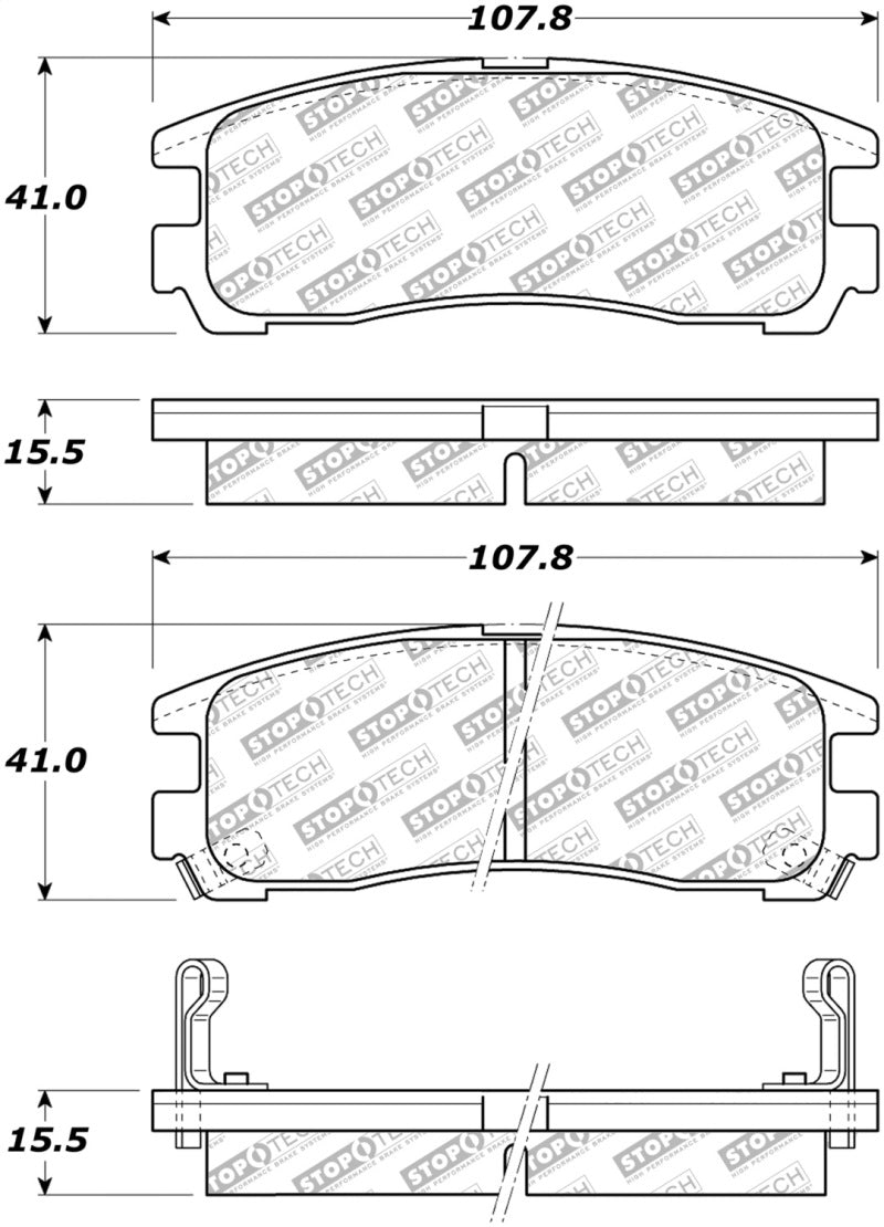 Stoptech 305.0383 Street Select Brake Pads - Rear