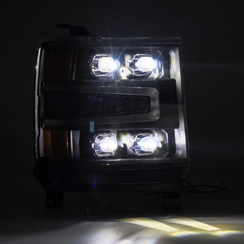 AlphaRex 880237 fits Chevy 16-18 1500HD NOVA-Series LED Proj Headlights BK w/Actv Lgt/SeqSig & DRL (Req 810023)