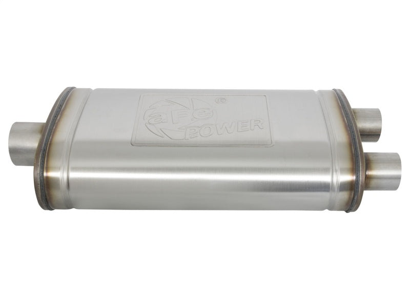 AFE 49M00014 rce XP SS Muffler 3in Center Inlet / 2.5in Dual Outlets 22in L x 1