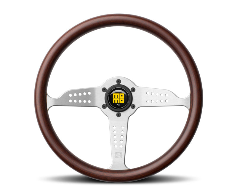 Momo GRA35WD0B Grand Prix Steering Wheel 350 mm - Mahogany Wood/Brshd Spokes