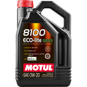 Motul 111364 5L 8100 Eco-Lite Gen3 0W20 Full Synthetic Engine Oil