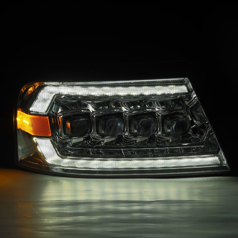 AlphaRex 880129 fits Ford 04-08 F150 / 06-08 Lincoln Mark LT NOVA LED Proj Headlights Chrome w/Activ Light/Seq