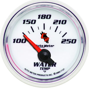 AutoMeter 7137 Autometer C2 2-1/16in Electric 100-250 Deg F Water Temperature Gauge