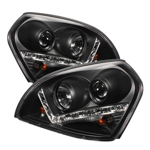 Spyder 5029447 fits Hyundai 04-09 Tucson Projector Headlights DRL Black High H1