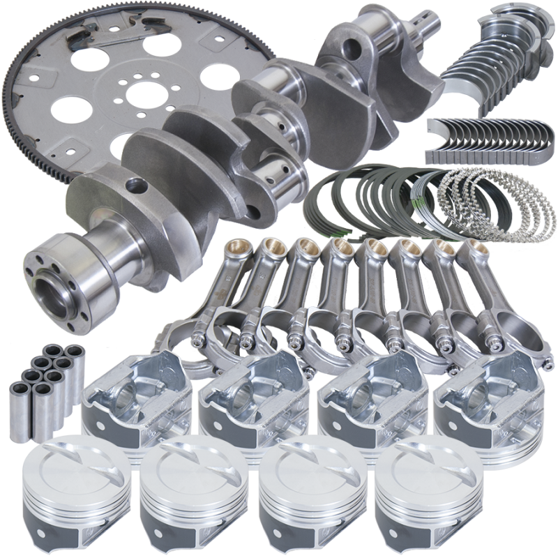 Eagle B15504L04068 fits Chevy 350 1Pc 3.750in Crank 5.700in I-Beam Rods 4.040in Pistons 168 Tooth FP Balanced Assembly