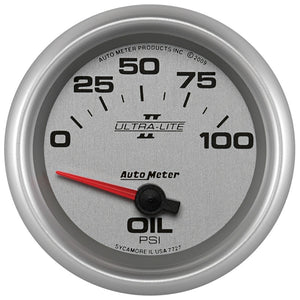 AutoMeter 7727 Autometer Ultra-Lite II 2 5/8in 0-100 PSI Short Sweep Electronic Oil Pressure Gauge