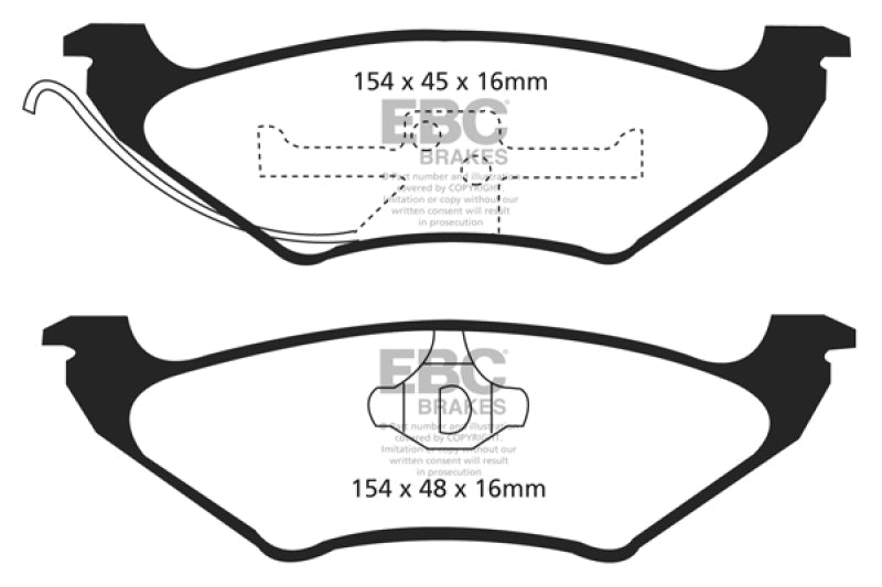 EBC DP21625 fits Ford 90-94 Crown Victoria Greenstuff Rear Brake Pads