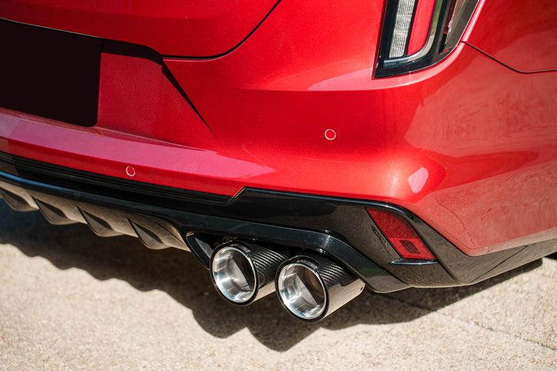 CORSA Performance 21317CF Corsa 22-25 fits Cadillac CT4 V Blackwing 3in Dual Mode Active Cat-Back 4.5in CF Polished Dual Rear Tip