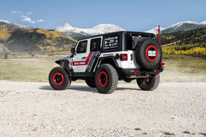 Road Armor 5182R1B-TC 18-20 fits Jeep Wrangler JL Stealth Rear Bumper Mid Width w/Tire Carrier Assembly - Tex Blk