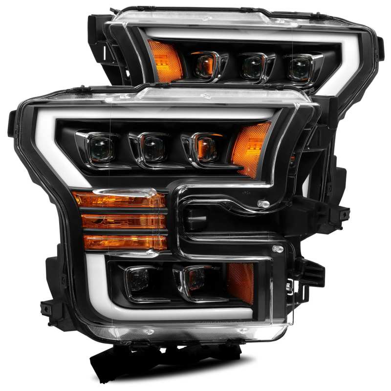 AlphaRex 880152 fits Ford 17-20 Raptor NOVA LED Proj Headlights Plank Style Matte Black w/Activ Light/Seq Signal