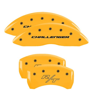 MGP 12001SCBRYL 4 Caliper Covers Engraved Fr fits Challenger Rr Vintage RT Yello