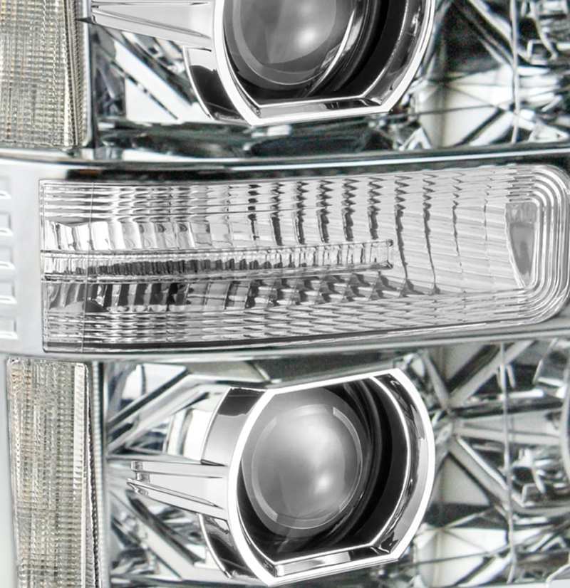 AlphaRex 880141 fits Ford 11-16 F-250 SD PRO-Series Projector Headlights Plank Style Design Chrome w/Seq Signal