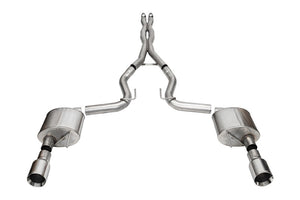 CORSA Performance 21251 Corsa 24+ fits Ford Mustang GT Xtreme CatBack Exhaust Sys 3.0in Dual Rear Exit w/4.5in Straight Cut Tips