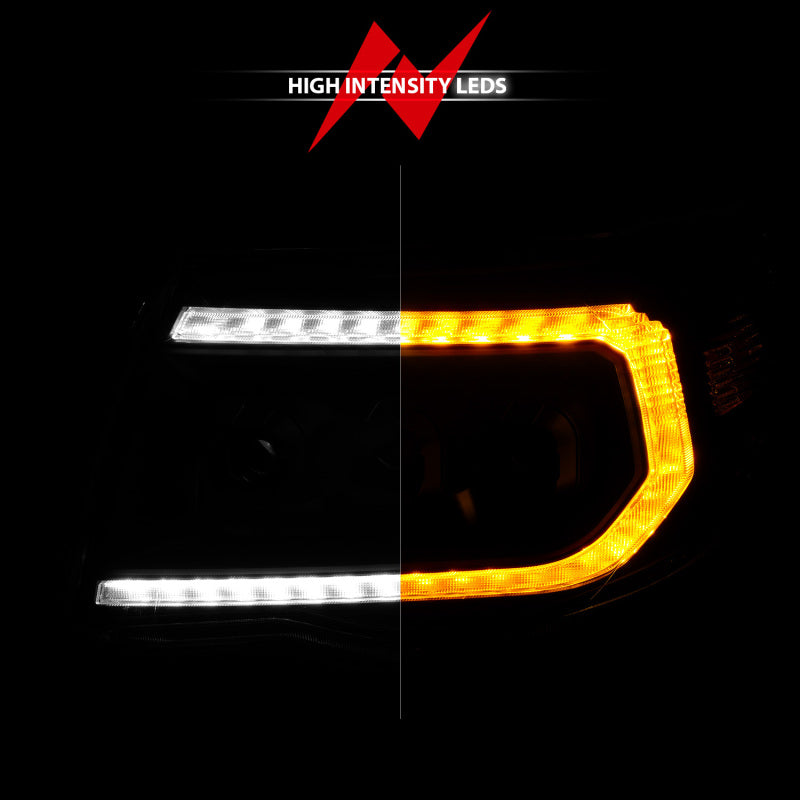 ANZO 111640A 05-11 fits Toyota Tacoma Full LED Projector Headlights White DRL/Init/SeqSig Black - Pair