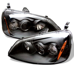 Spyder 5010759 fits Honda 01-03 Civic 2/4DR Projector Headlights - LED Halo Amb