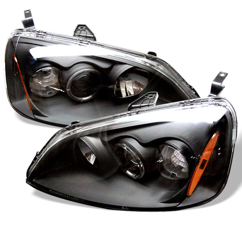 Spyder 5010759 fits Honda 01-03 Civic 2/4DR Projector Headlights - LED Halo Amb