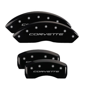 MGP 13007SCV5BK 4 Caliper Covers Engraved Front & Rear C5/fits Corvette Black fi