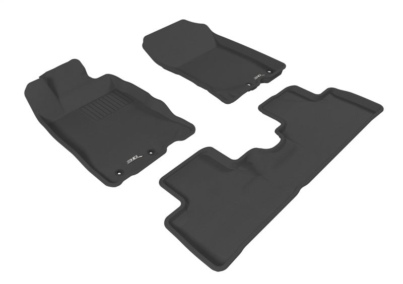 3D MAXpider 2017-2020 fits Honda Ridgeline Kagu 2nd Row Floormats - Black