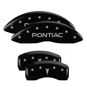 MGP 18029SPONBK 4 Caliper Covers Engraved Front fits Pontiac Rear Arrow Black Fi